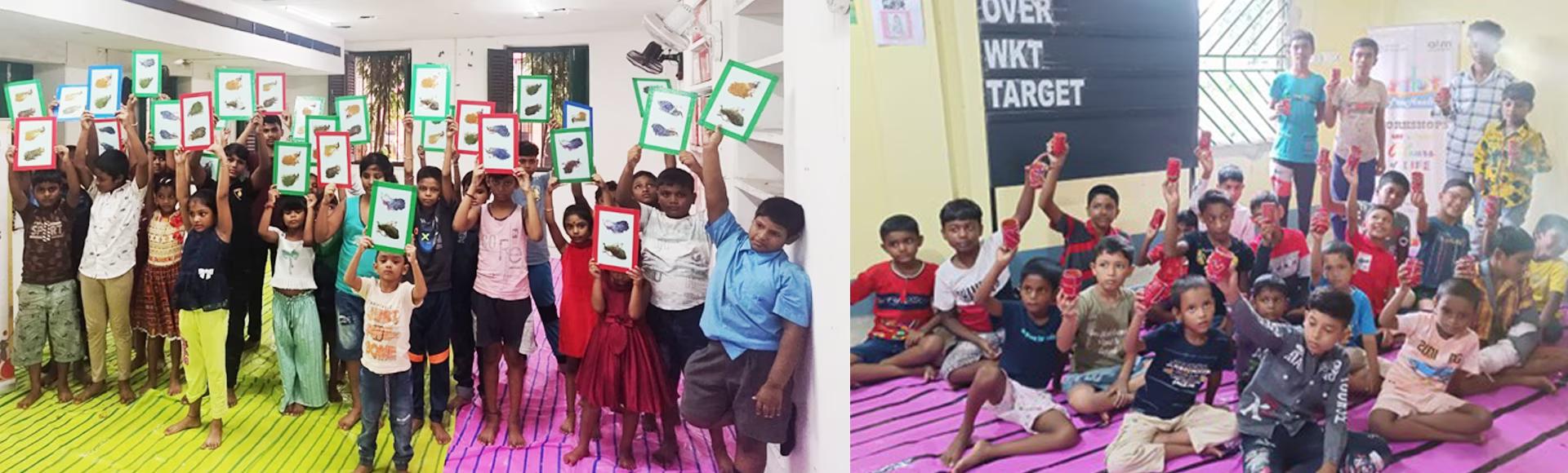 Happy children in a classroom
