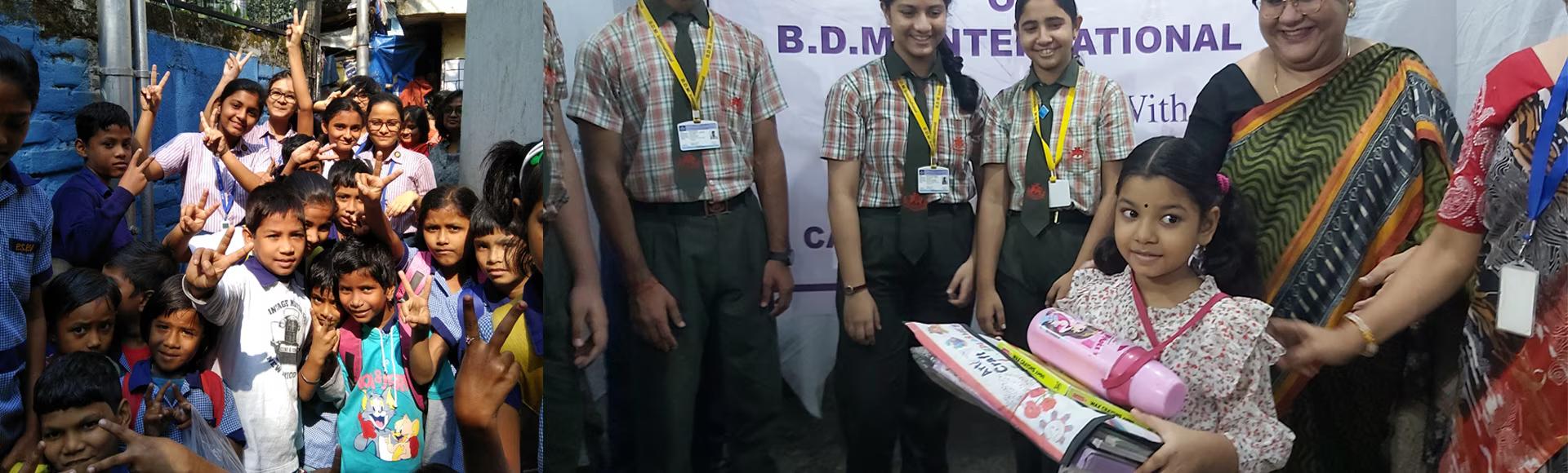 Diverse group of children learning together